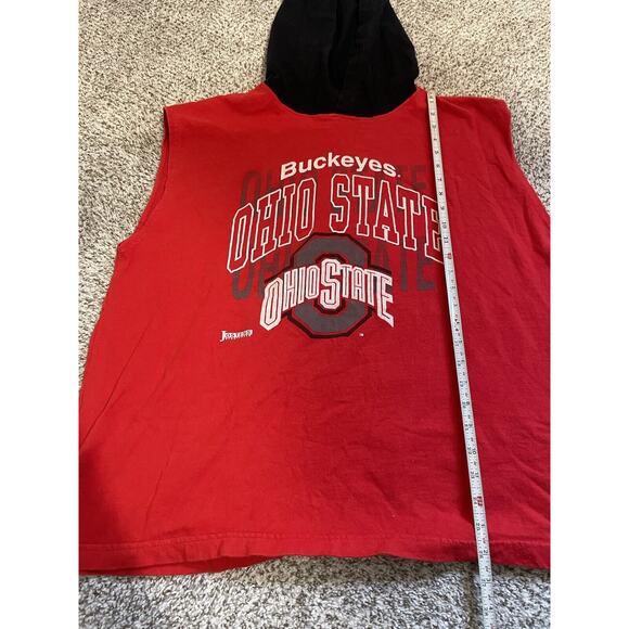 Vintage Ohio State Buckeyes Sleeveless Hooded Shirt Men’s Size XL - Picture 9 of 9